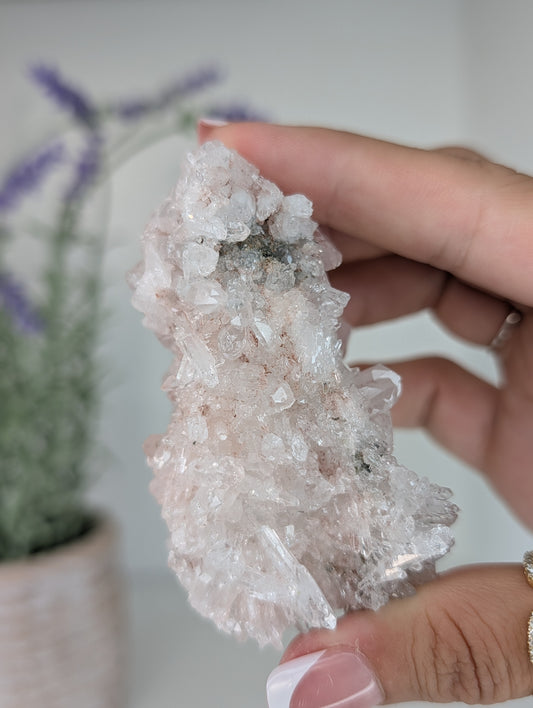 Pink Lemurian Quartz Clusters Specimens from Brazil