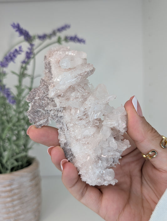 Pink Lemurian Quartz Clusters Specimens from Brazil
