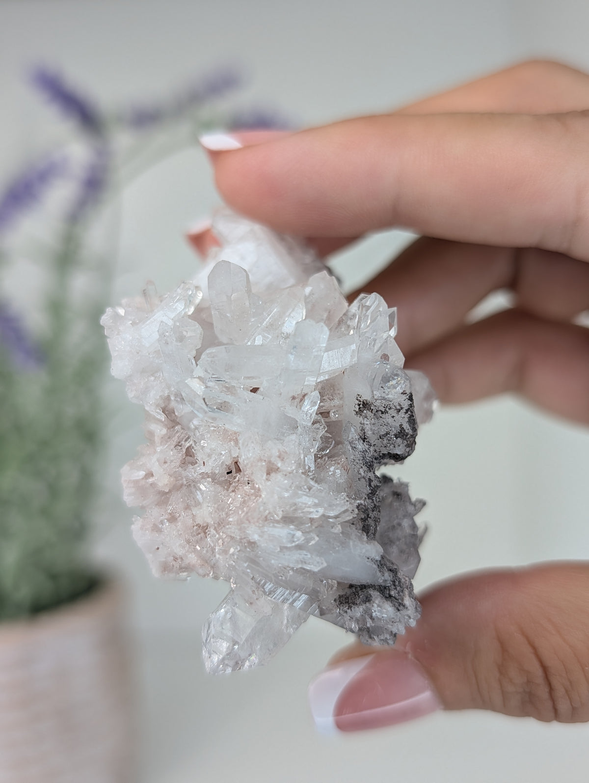 Pink Lemurian Quartz Clusters Specimens from Brazil