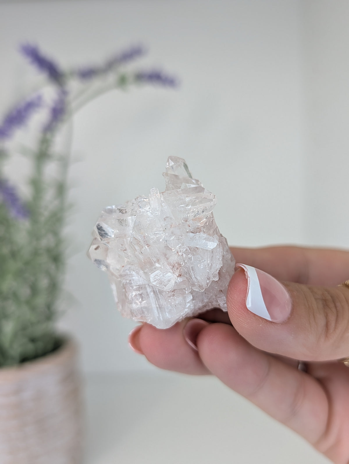 Pink Lemurian Quartz Clusters Specimens from Brazil