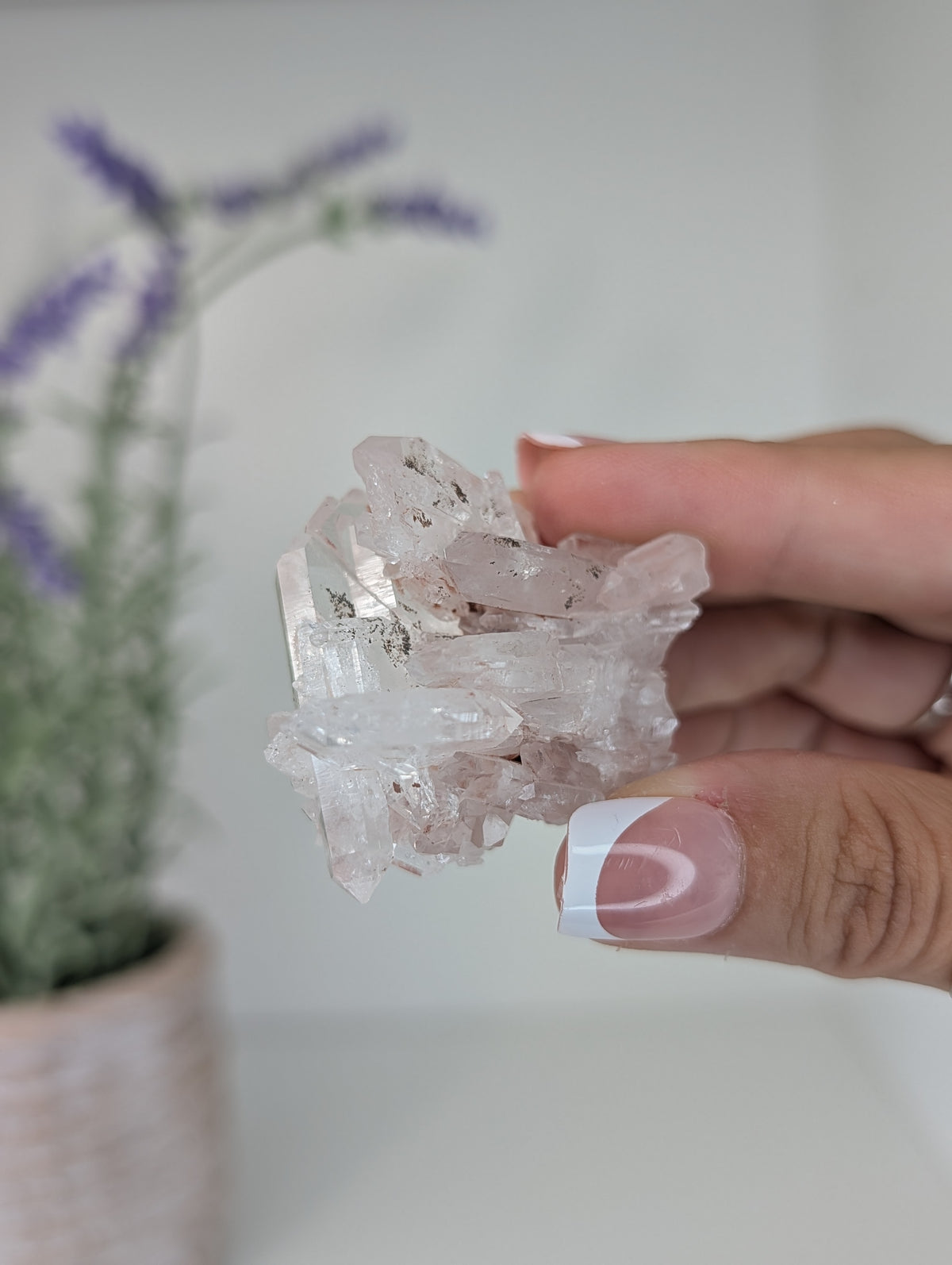 Pink Lemurian Quartz Clusters Specimens from Brazil
