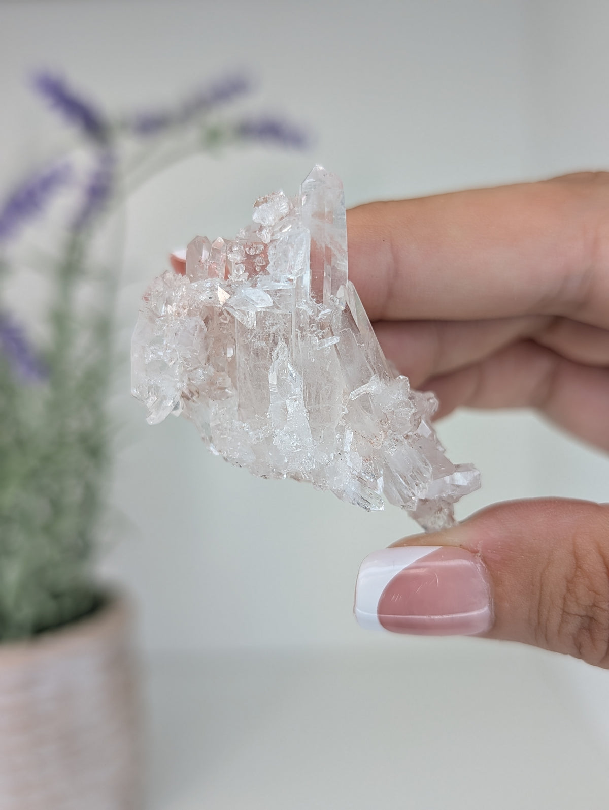 Pink Lemurian Quartz Clusters Specimens from Brazil