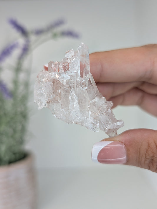 Pink Lemurian Quartz Clusters Specimens from Brazil