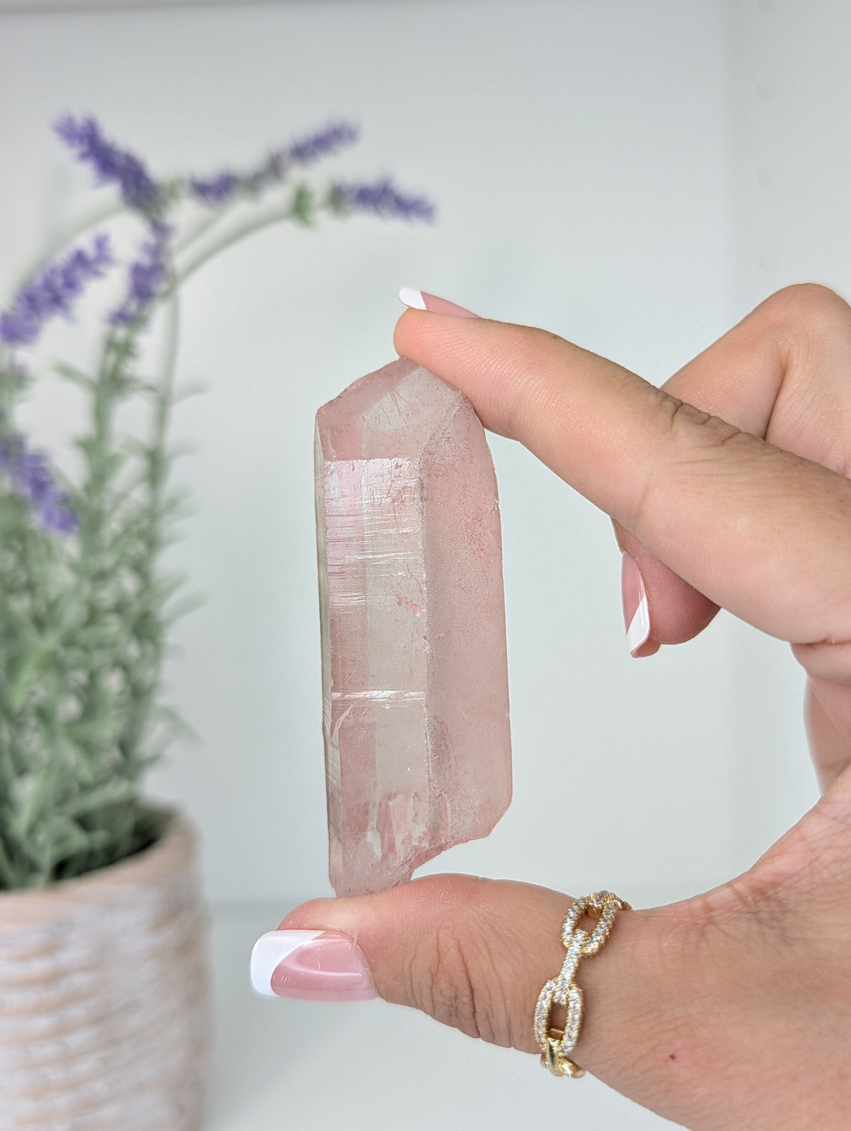Pink Lemurian Quartz Specimens from Brazil