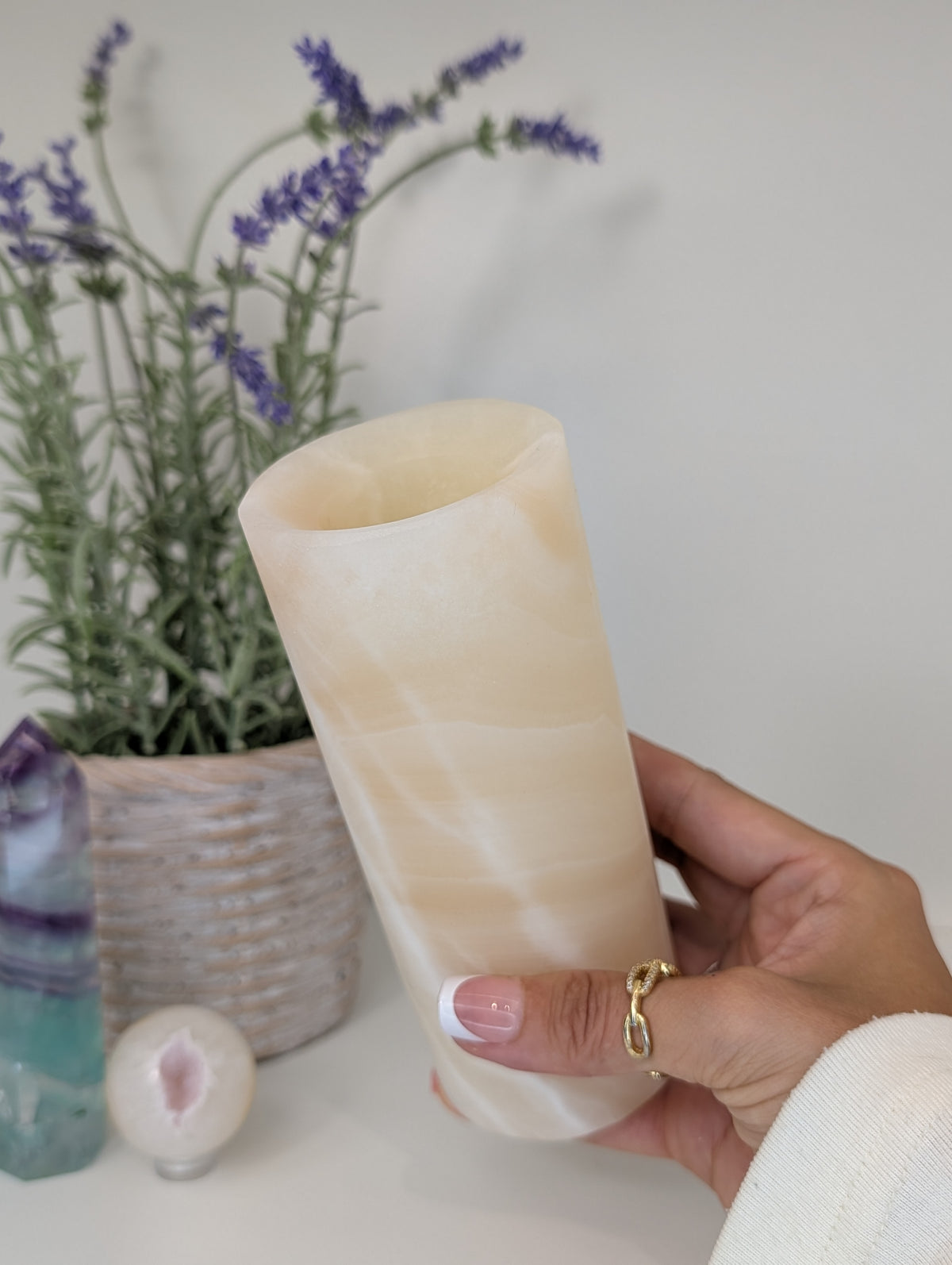 Mexican Banded Honey Onyx Calcite Vases