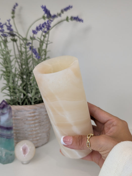 Mexican Banded Honey Onyx Calcite Vases
