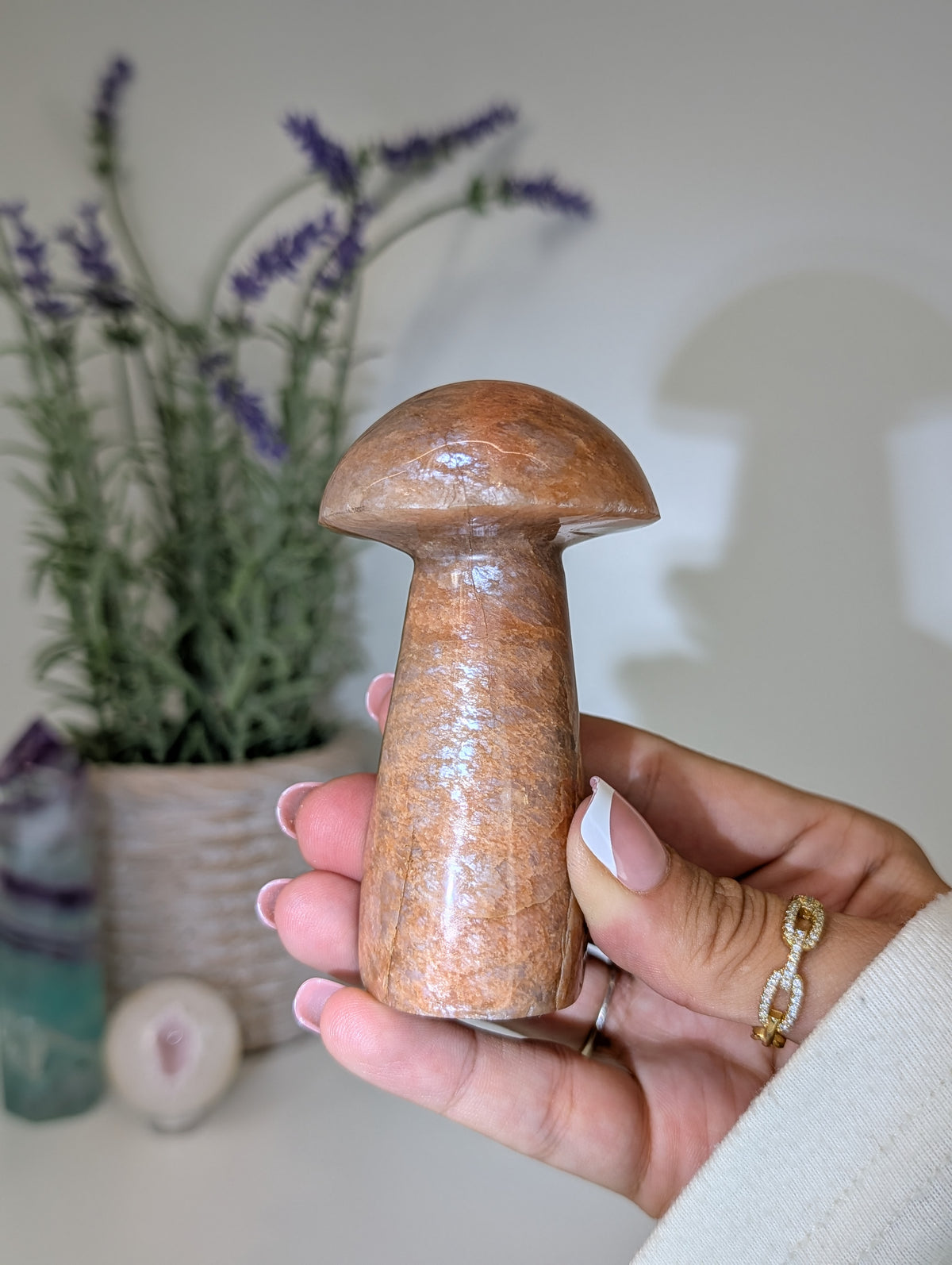 Madagascan Peach Moonstone Mushrooms