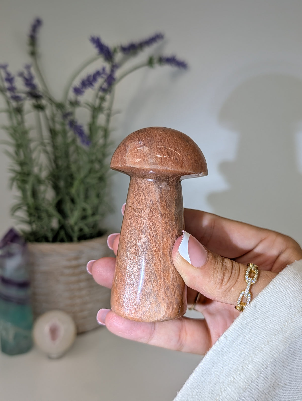 Madagascan Peach Moonstone Mushrooms