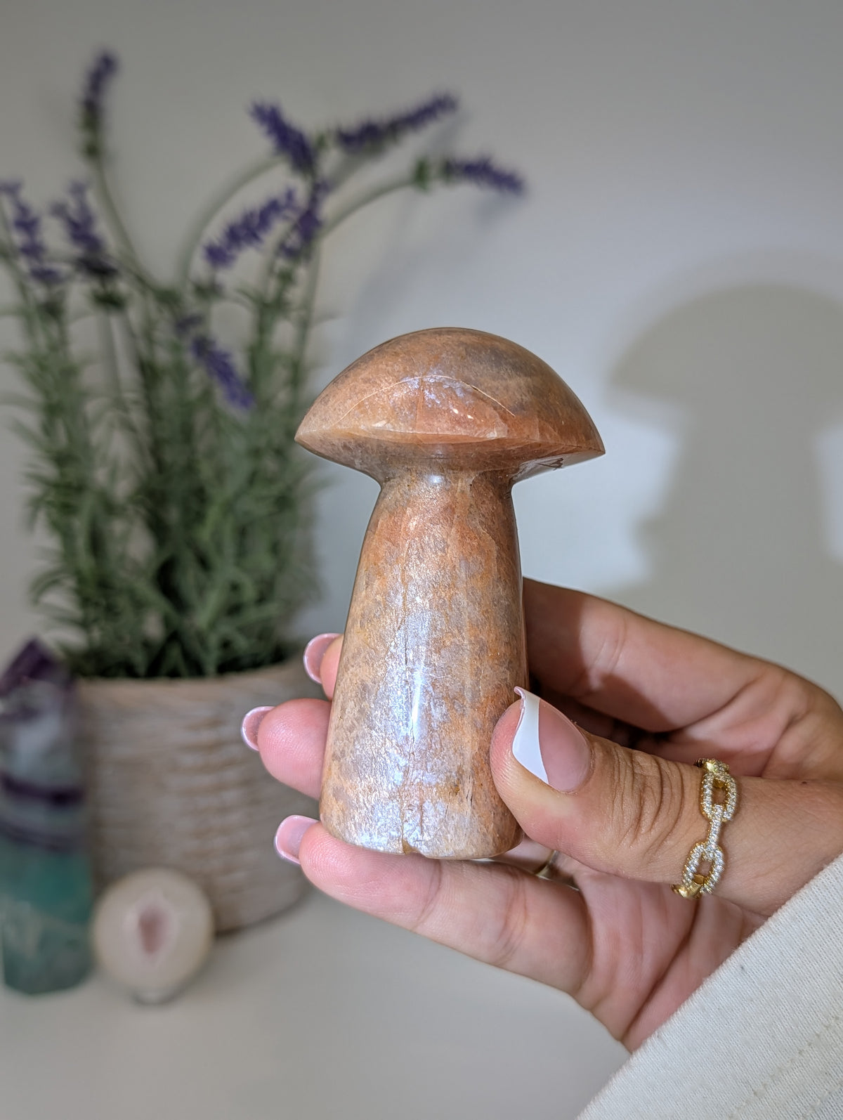 Madagascan Peach Moonstone Mushrooms