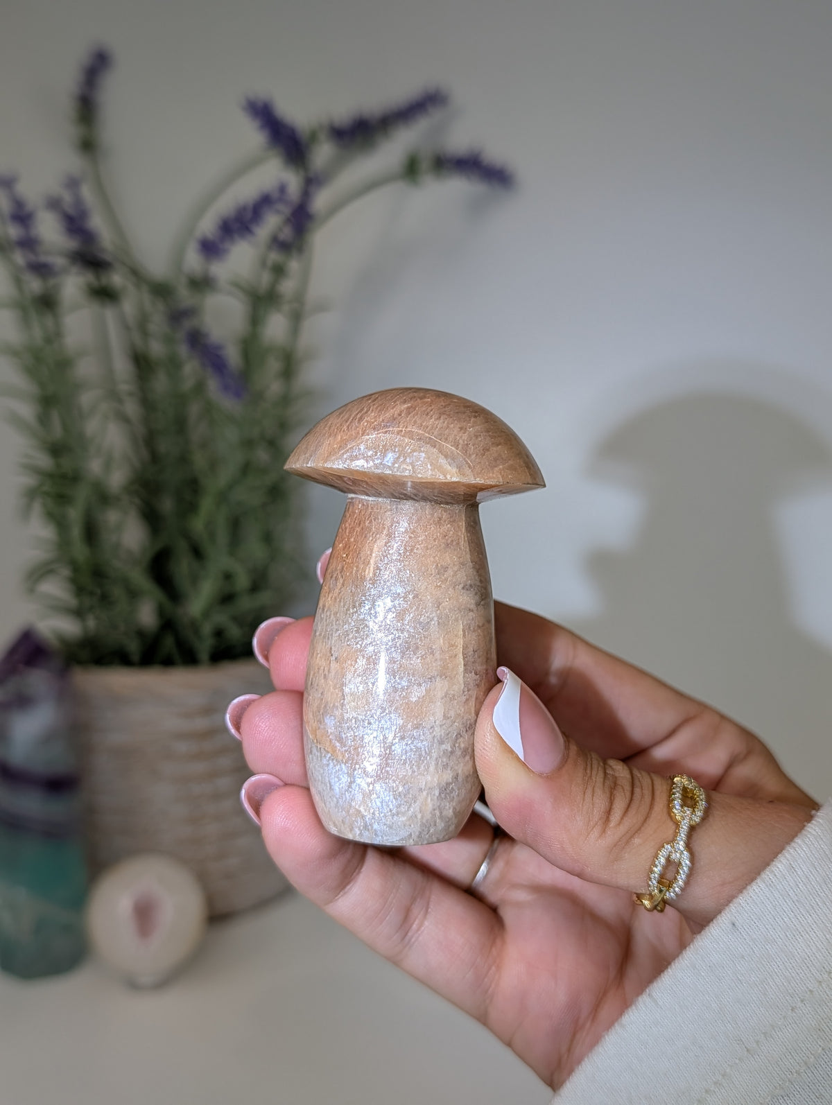 Madagascan Peach Moonstone Mushrooms