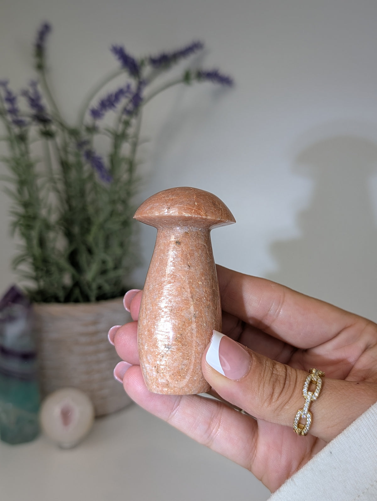 Madagascan Peach Moonstone Mushrooms