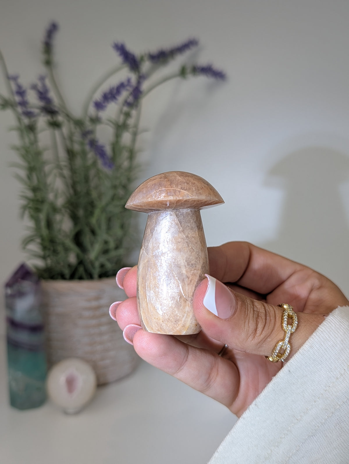 Madagascan Peach Moonstone Mushrooms