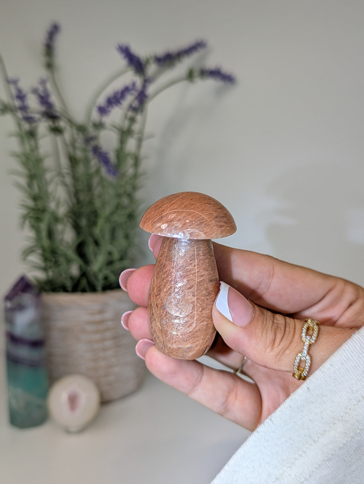 Madagascan Peach Moonstone Mushrooms