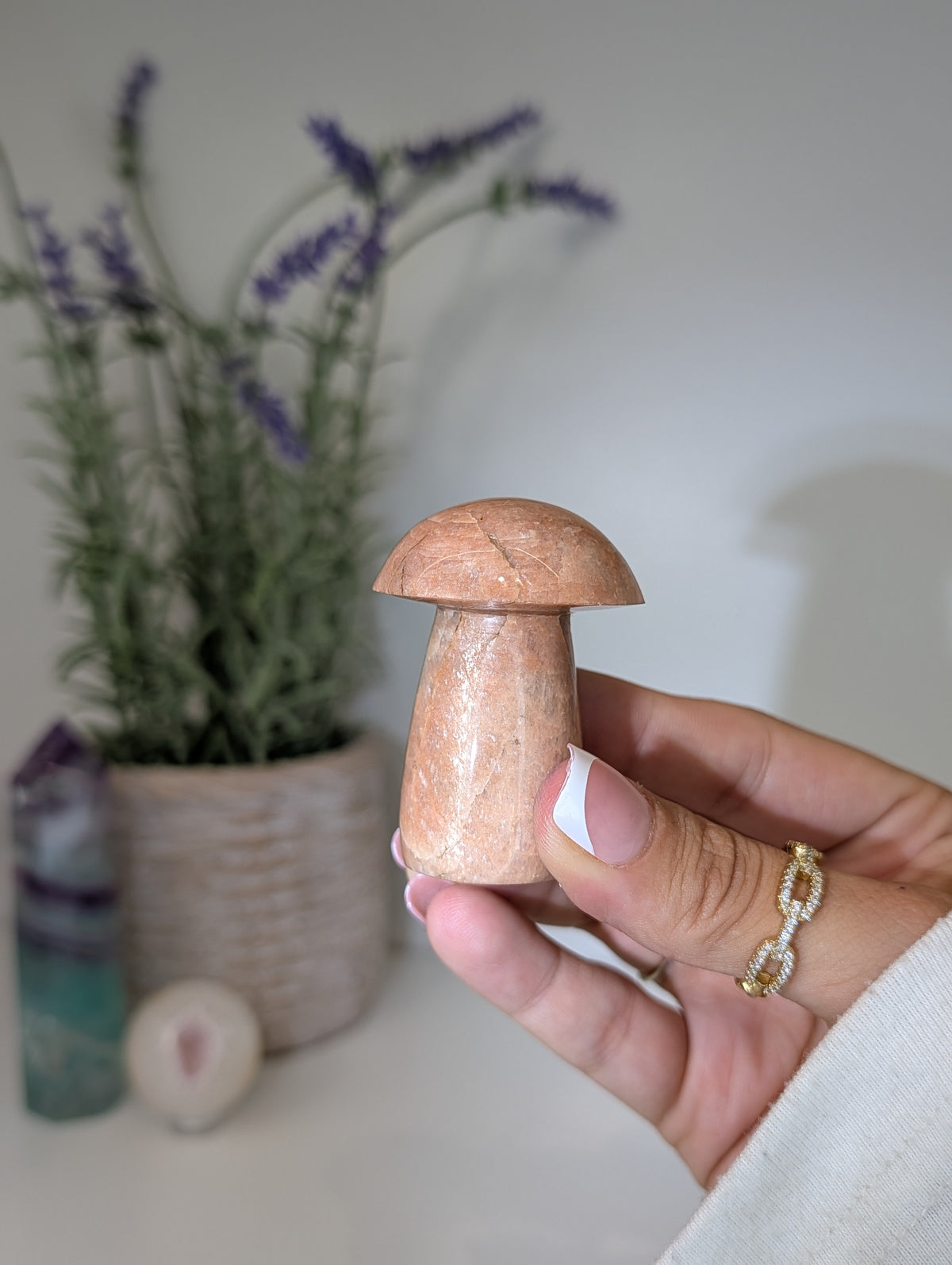 Madagascan Peach Moonstone Mushrooms