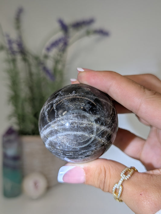 Madagascan Black Moonstone Spheres