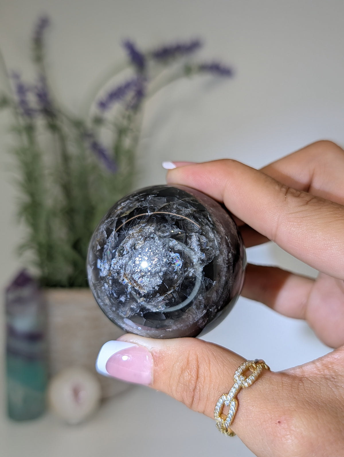 Madagascan Black Moonstone Spheres
