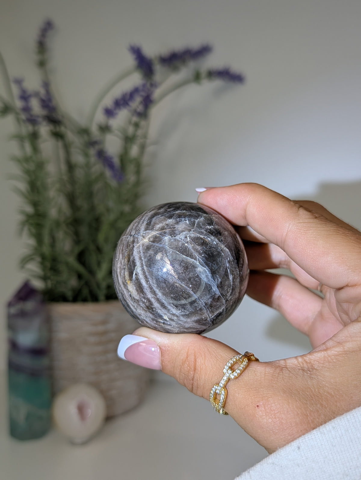 Madagascan Black Moonstone Spheres