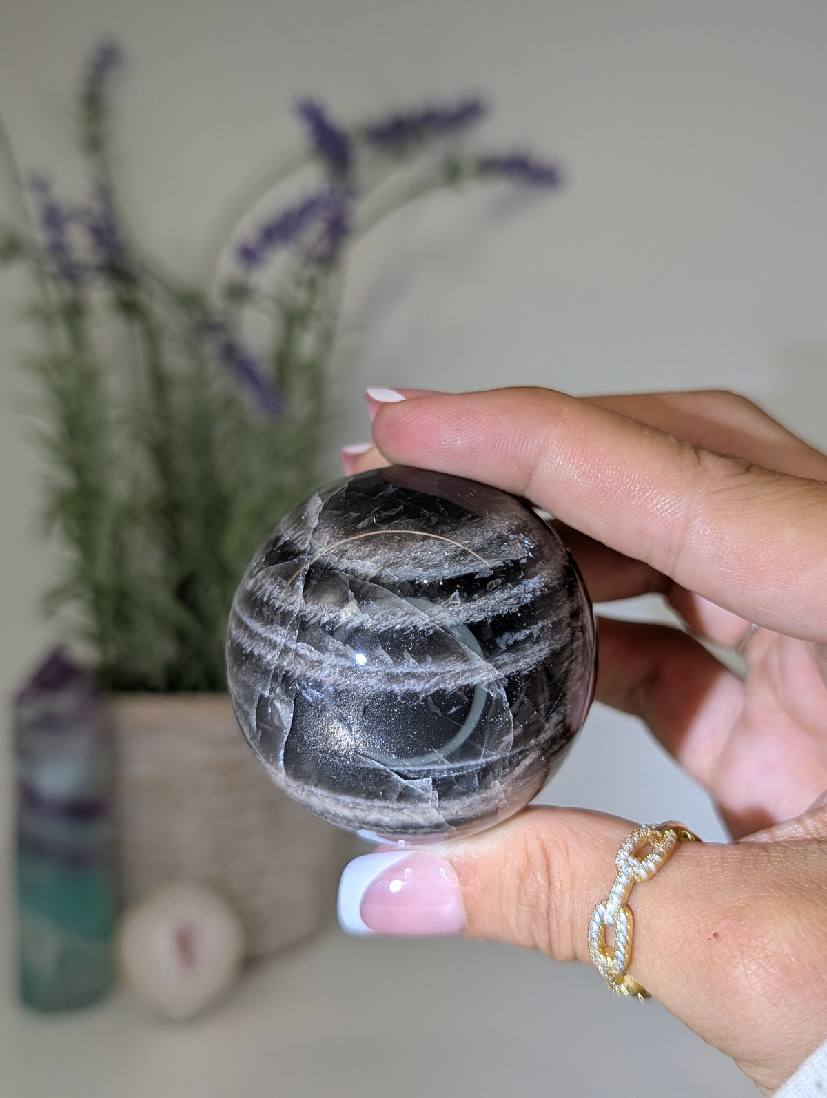 Madagascan Black Moonstone Spheres