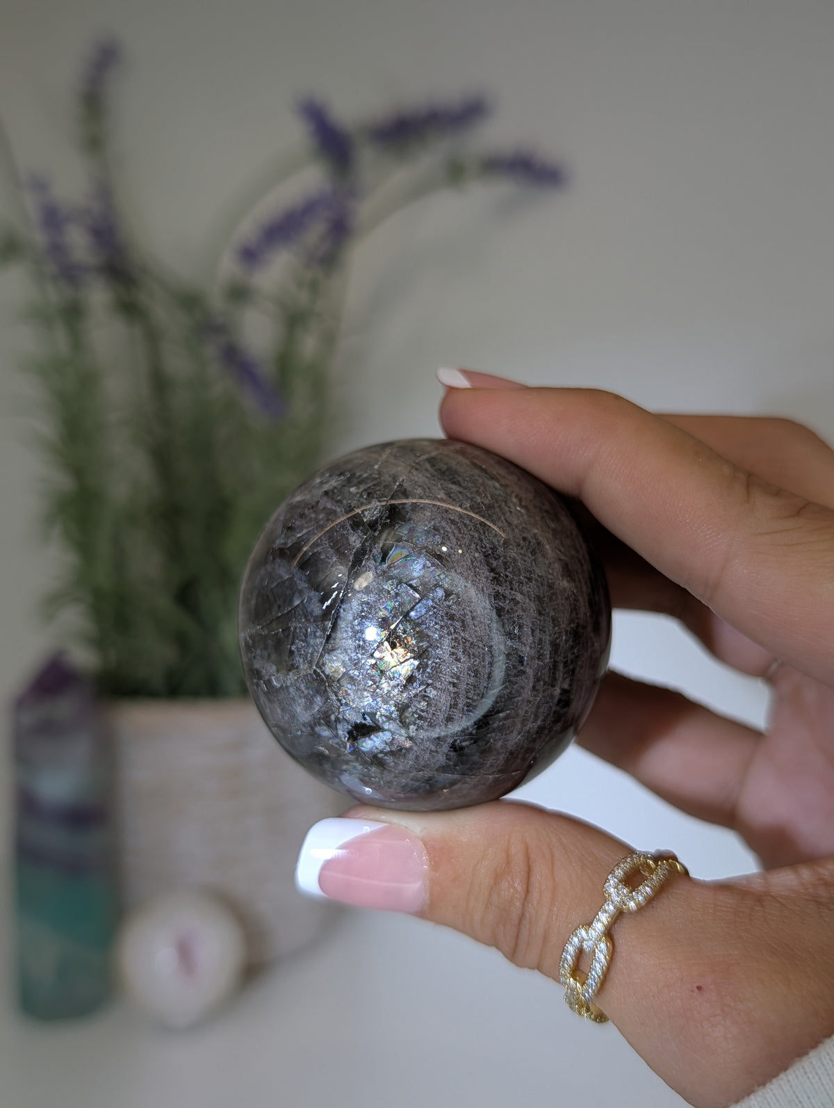 Madagascan Black Moonstone Spheres