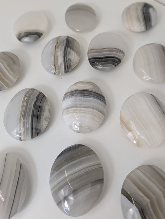 Intuitively Chosen Mexican Banded Onyx Calcite Palm Stones