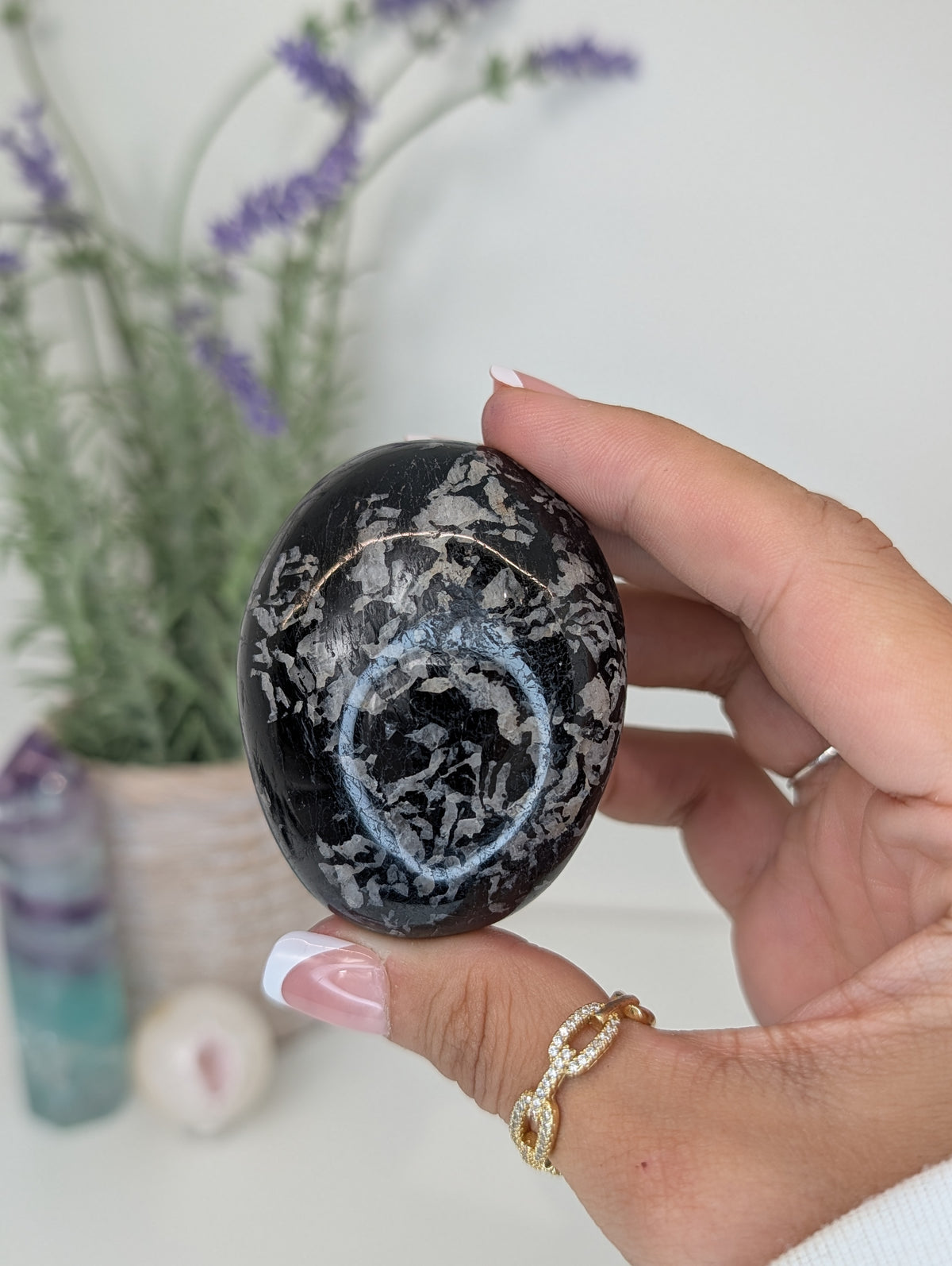 Black Tourmaline Palm Stones
