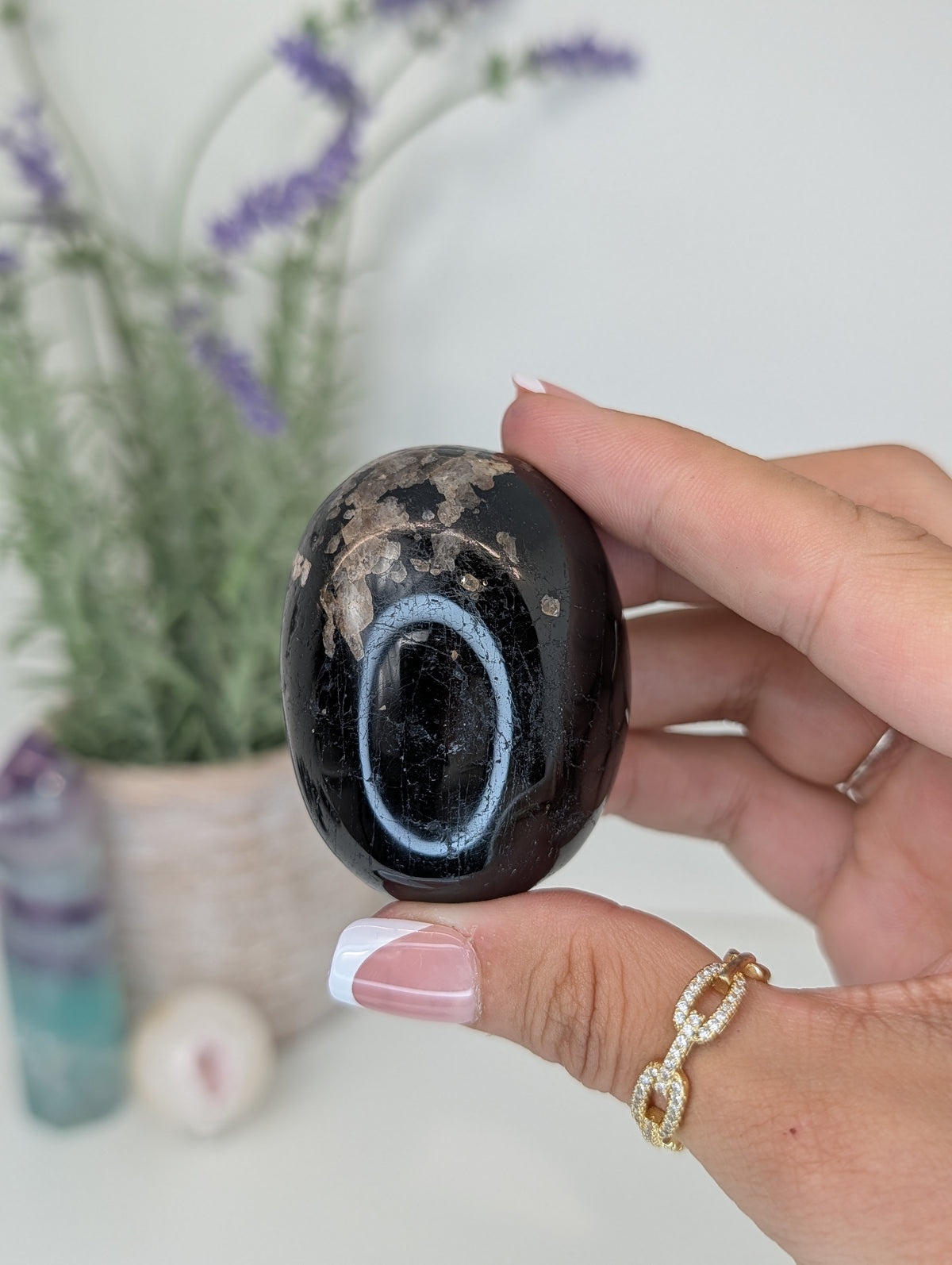 Black Tourmaline Palm Stones