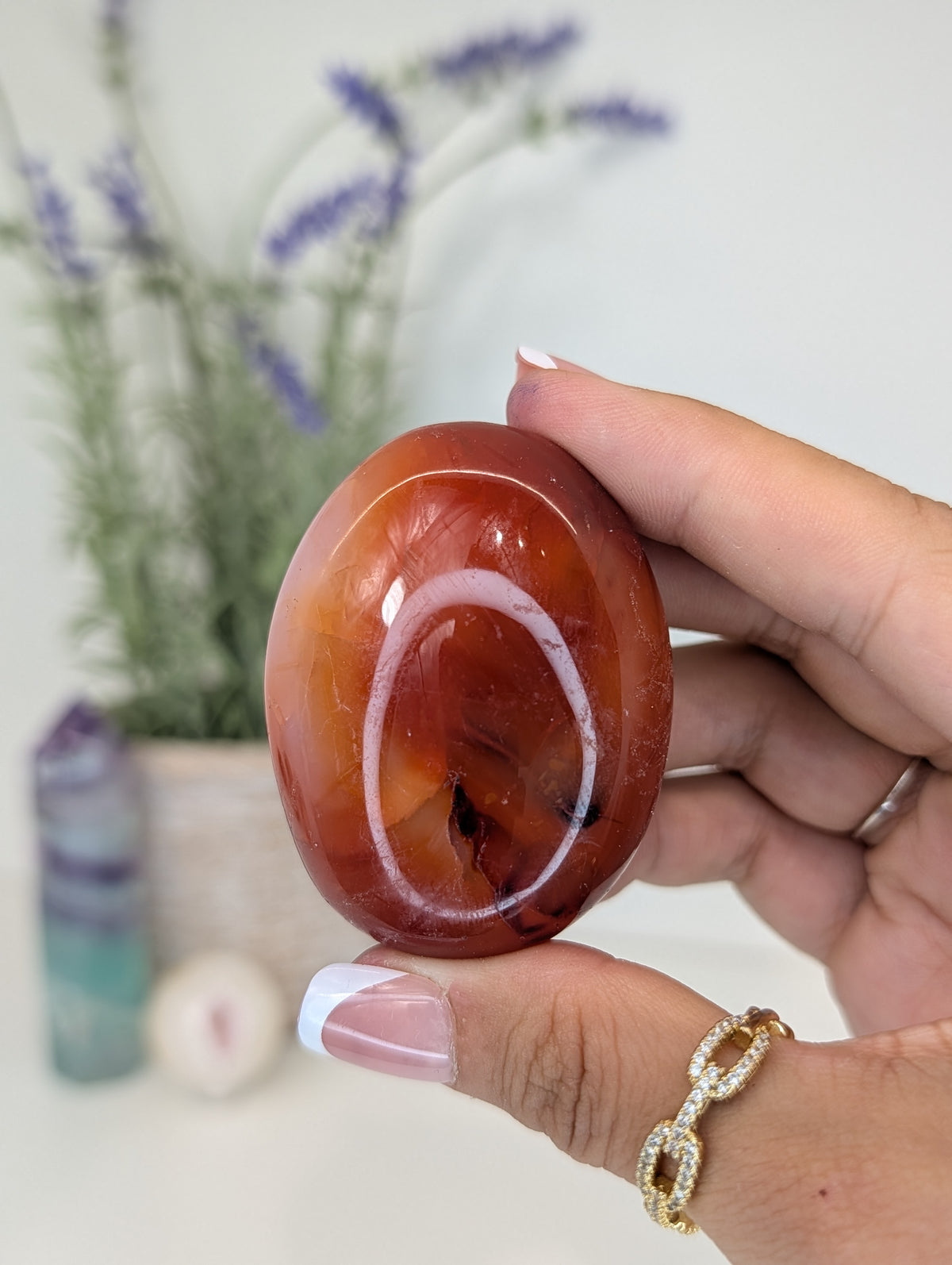 Carnelian Palm Stones from Indonesia
