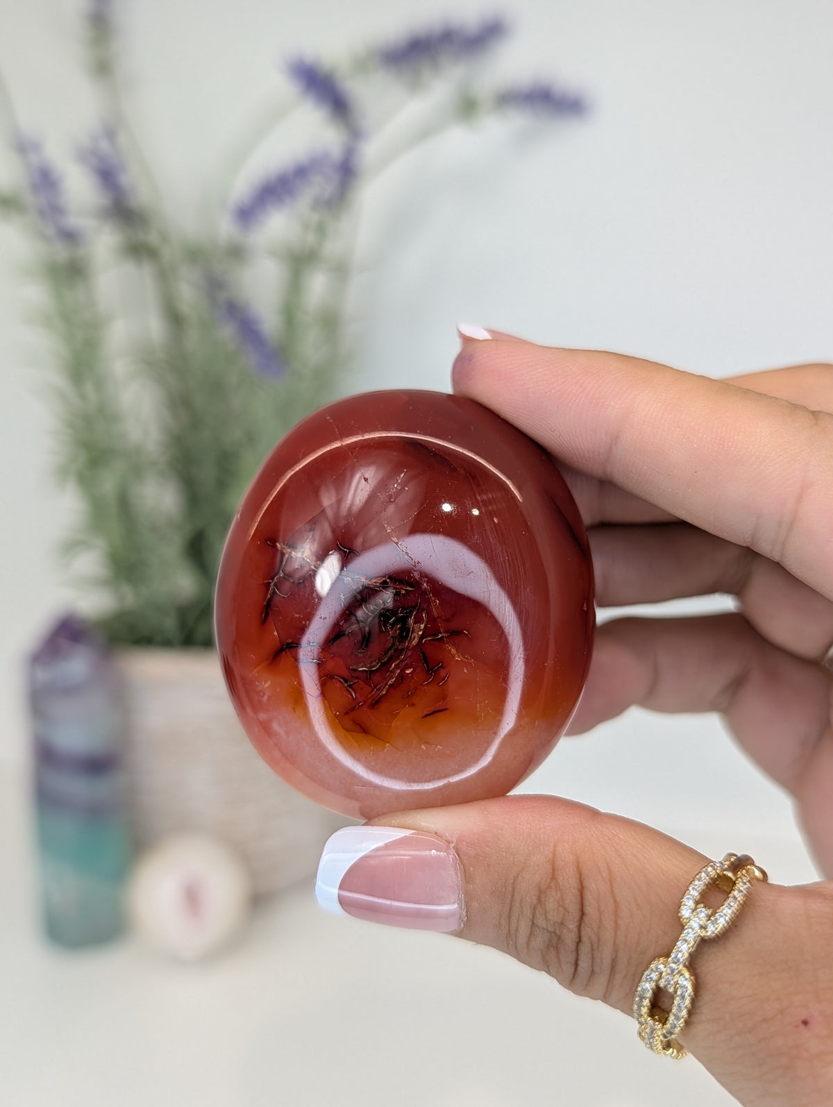 Carnelian Palm Stones from Indonesia