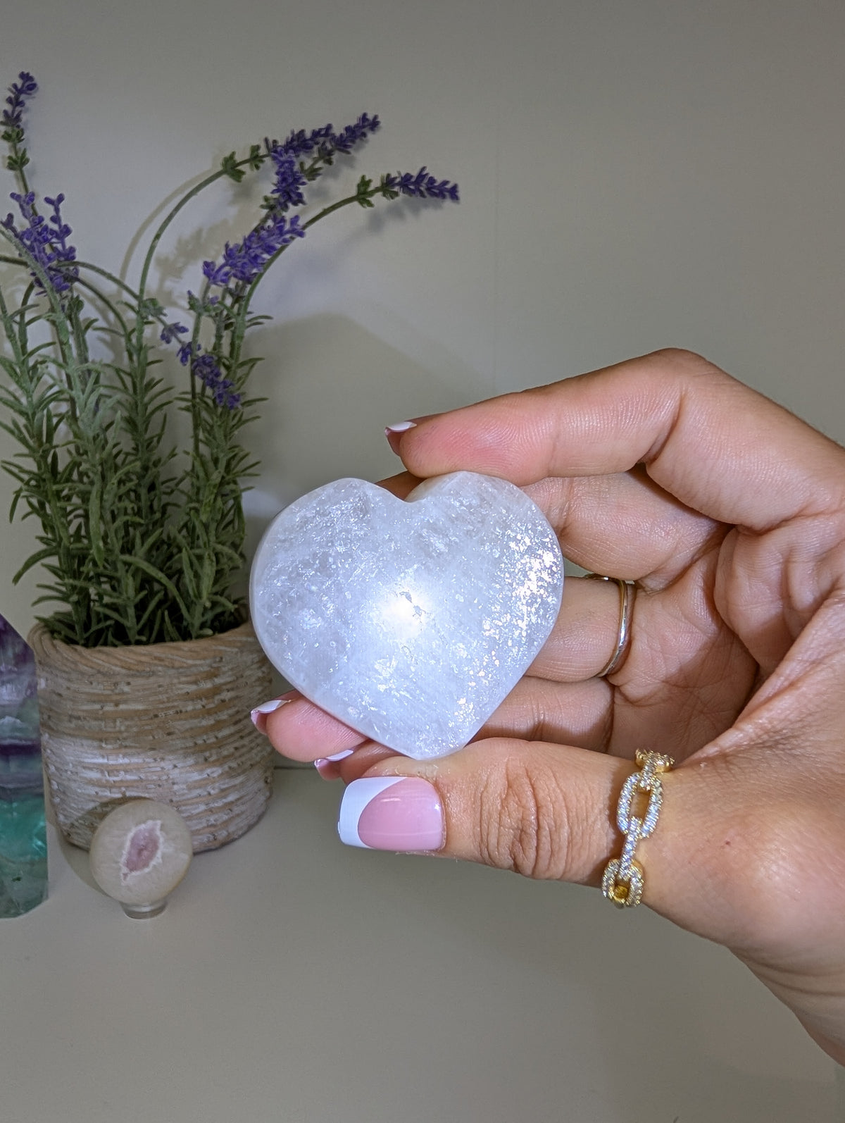 Blue / White Moonstone Hearts