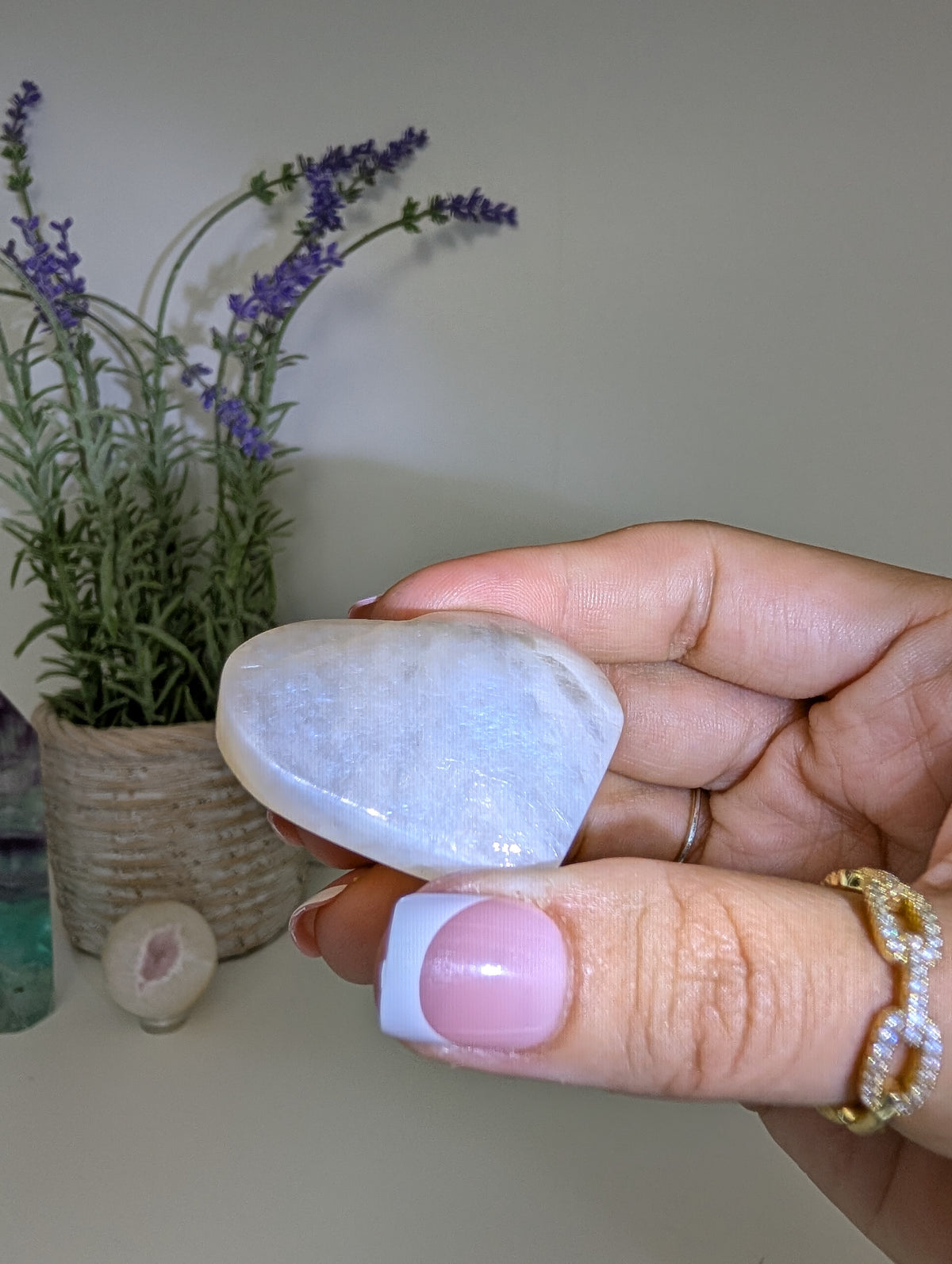Blue / White Moonstone Hearts