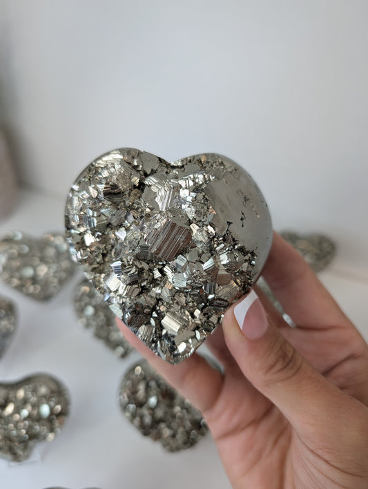 High Grade Peruvian Pyrite Hearts