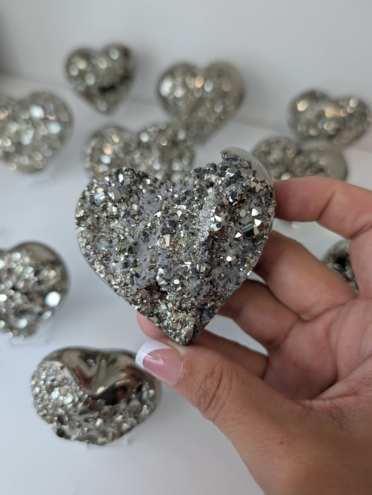 High Grade Peruvian Pyrite Hearts