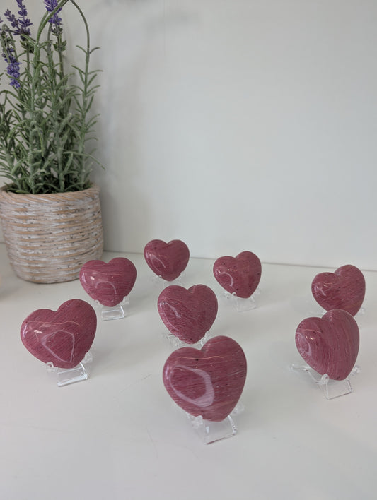 Intuitively Chosen Pink Petrified Wood Hearts