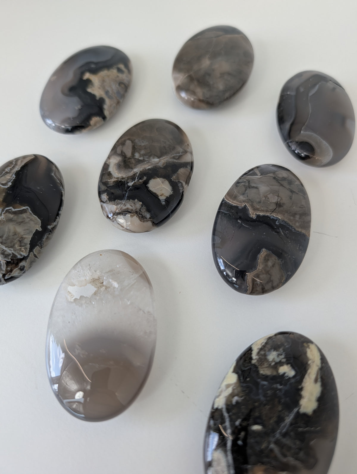 Volcano Agate Palm Stones - UV Reactive