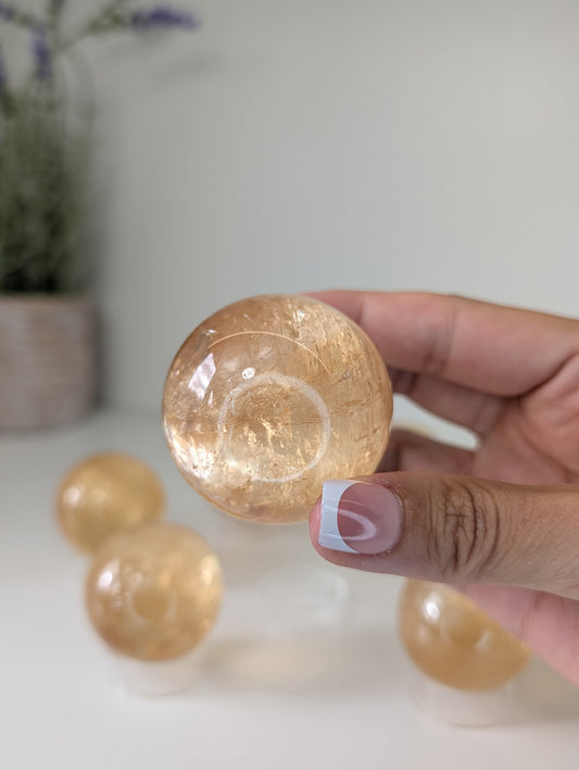 Honey Optical Calcite Spheres from Mexico