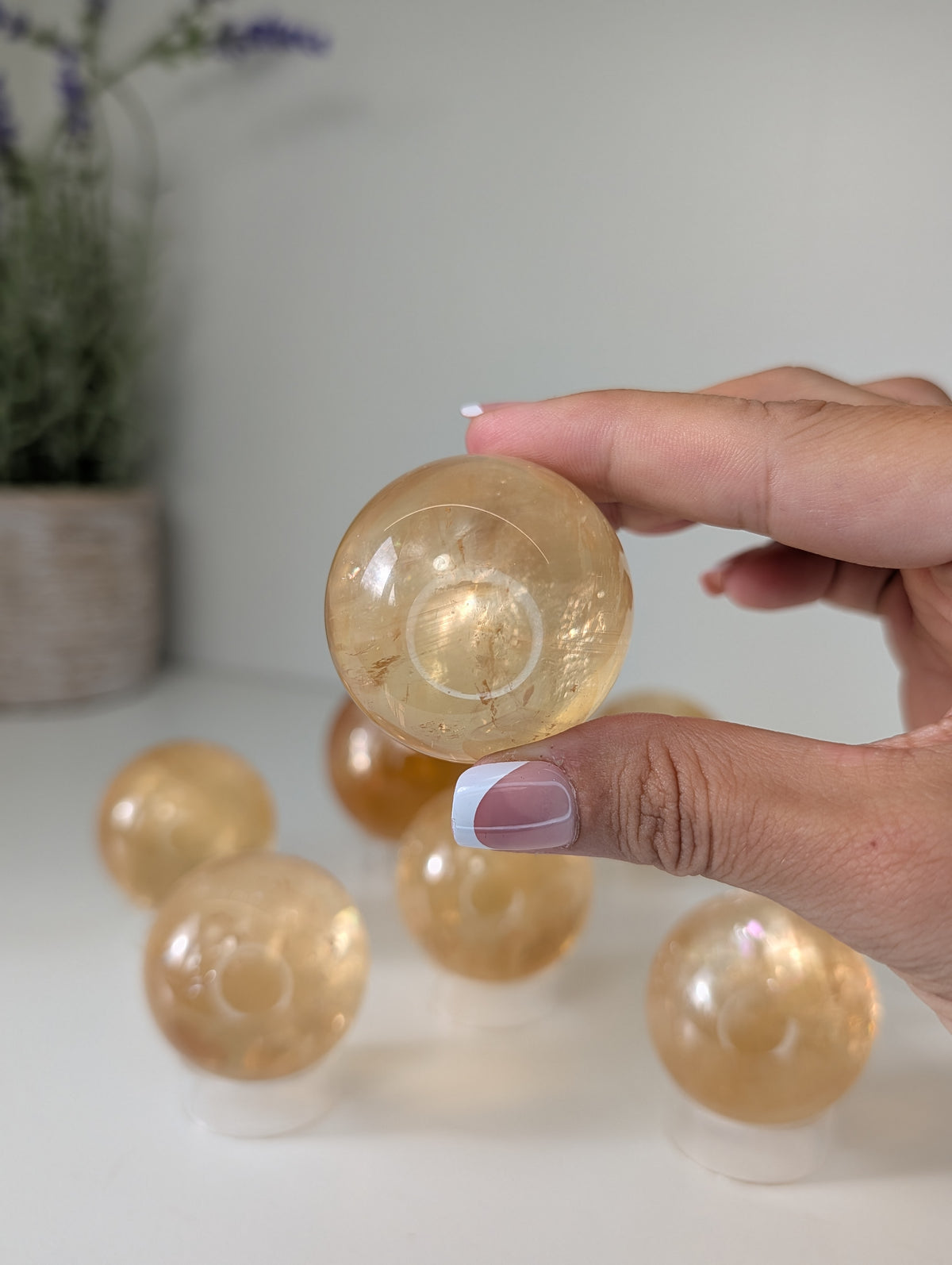 Honey Optical Calcite Spheres from Mexico