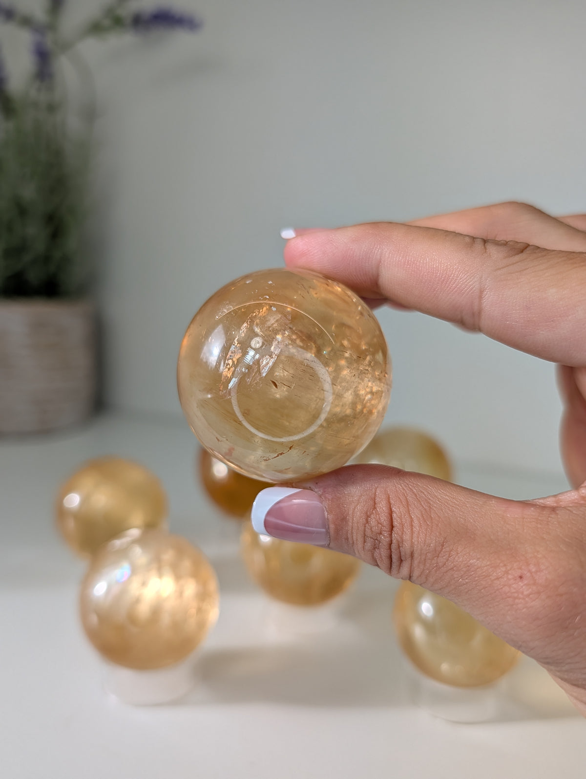 Honey Optical Calcite Spheres from Mexico