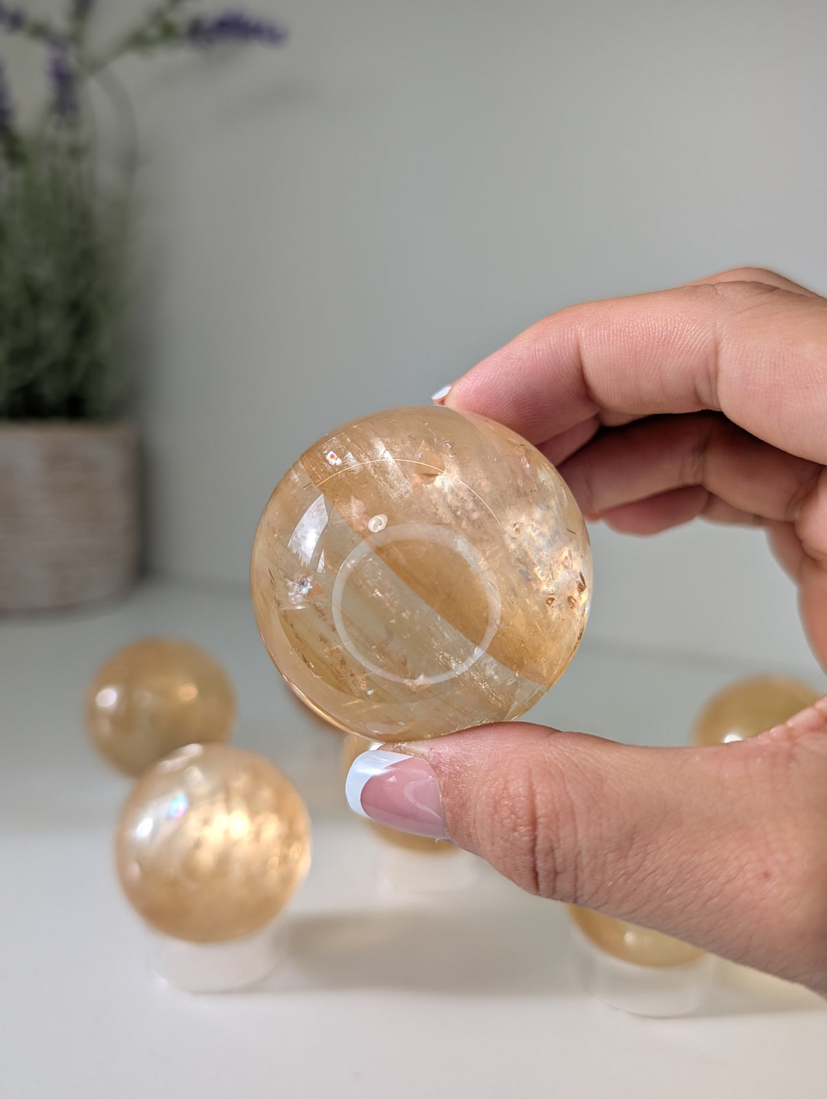Honey Optical Calcite Spheres from Mexico