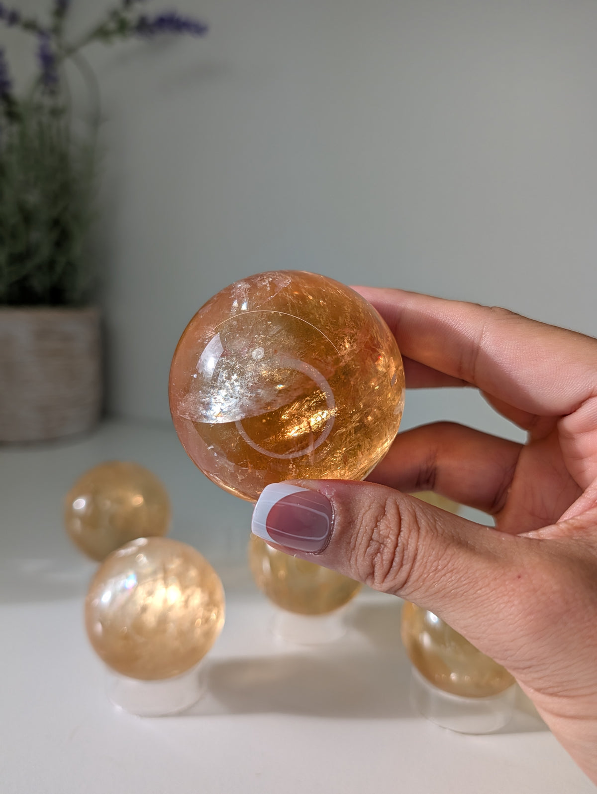 Honey Optical Calcite Spheres from Mexico