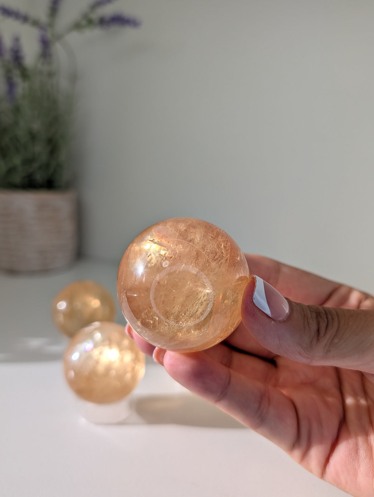 Honey Optical Calcite Spheres from Mexico
