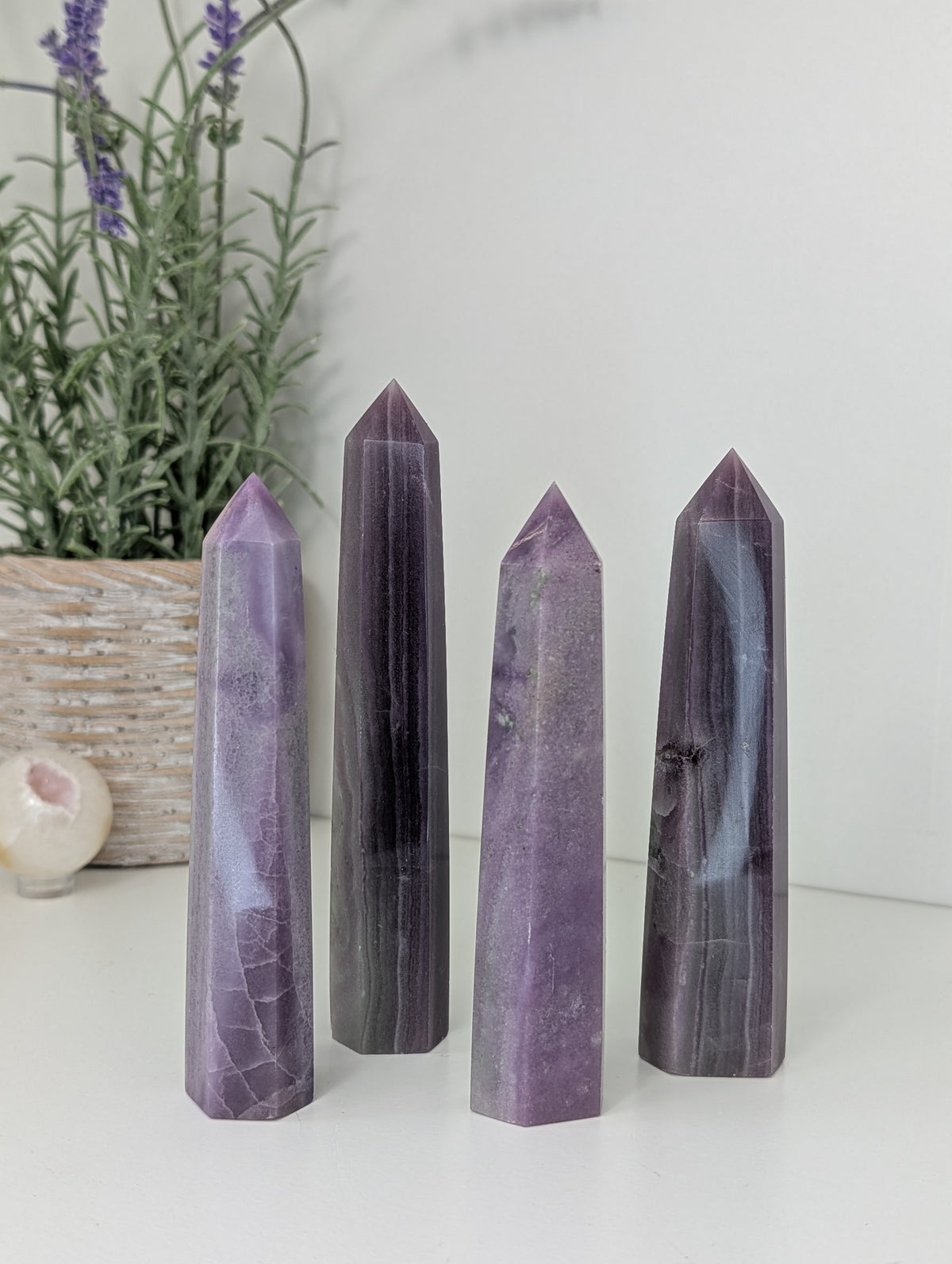 Chinese Purple Silk Fluorite Towers