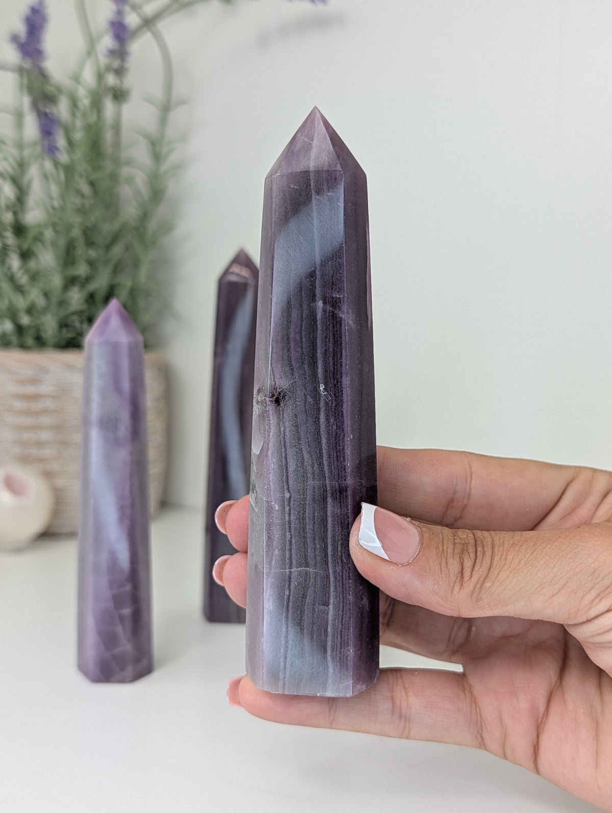 Chinese Purple Silk Fluorite Towers