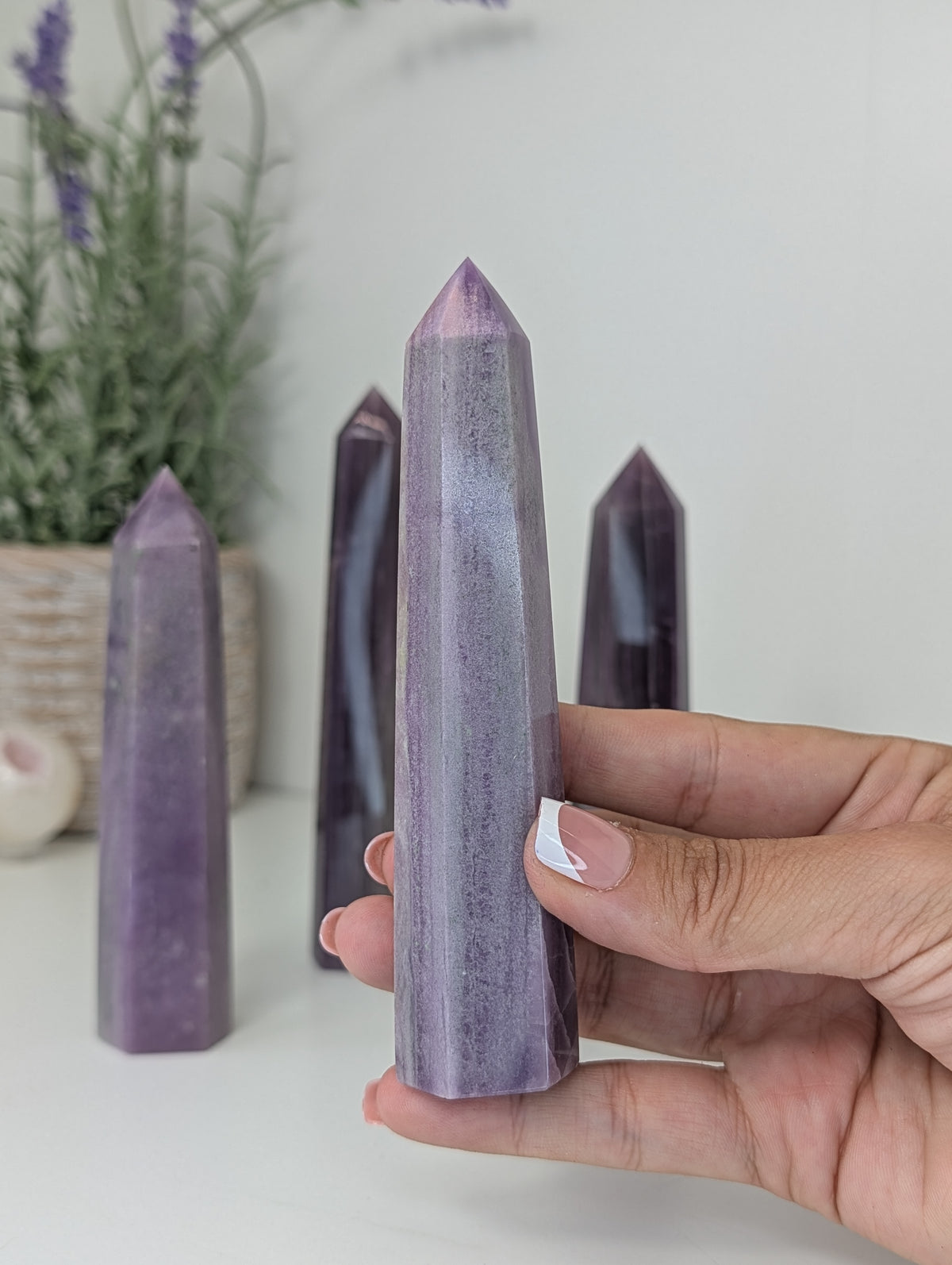 Chinese Purple Silk Fluorite Towers