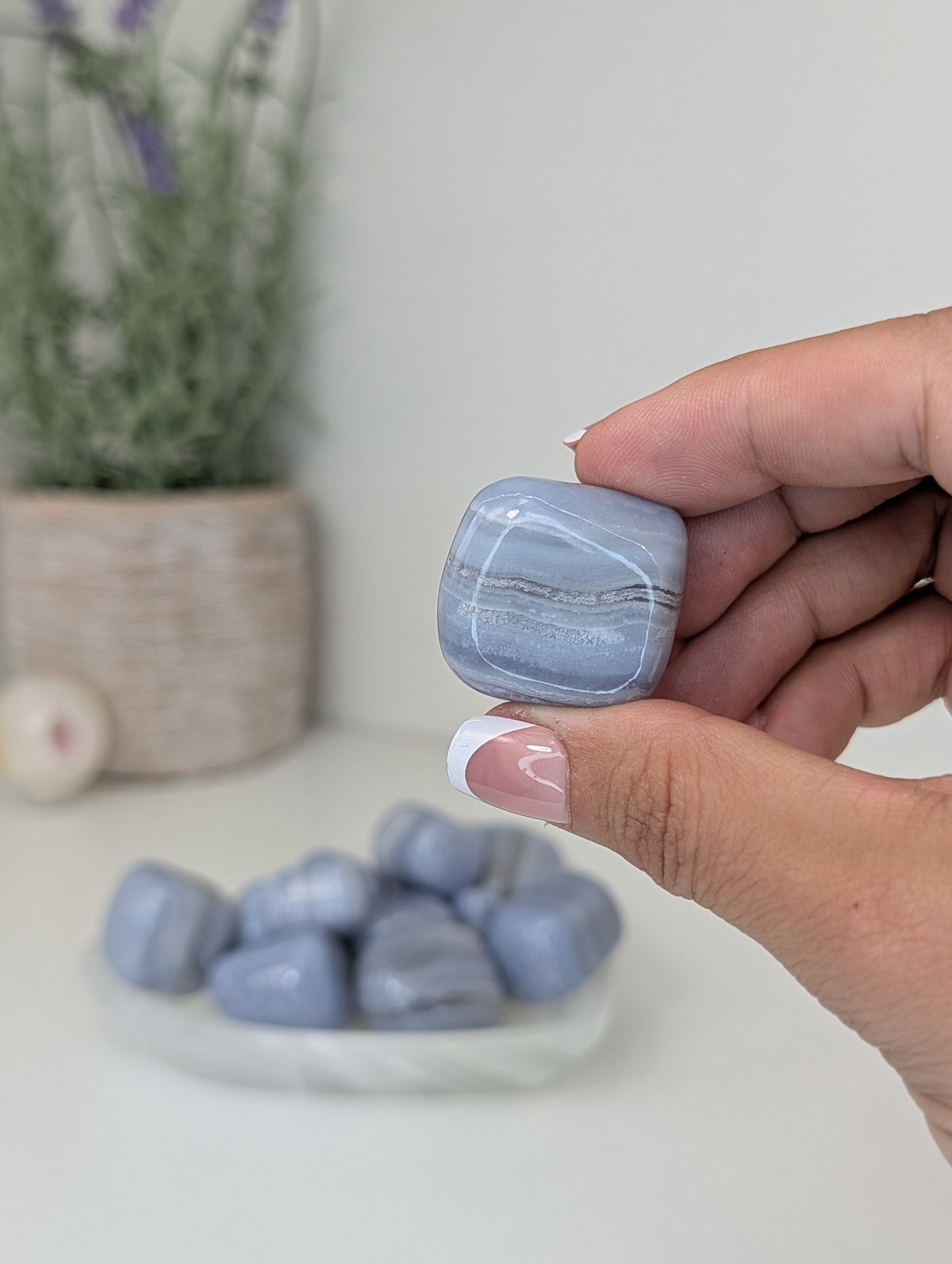 Intuitively Chosen High Grade Blue Lace Agate Tumbles