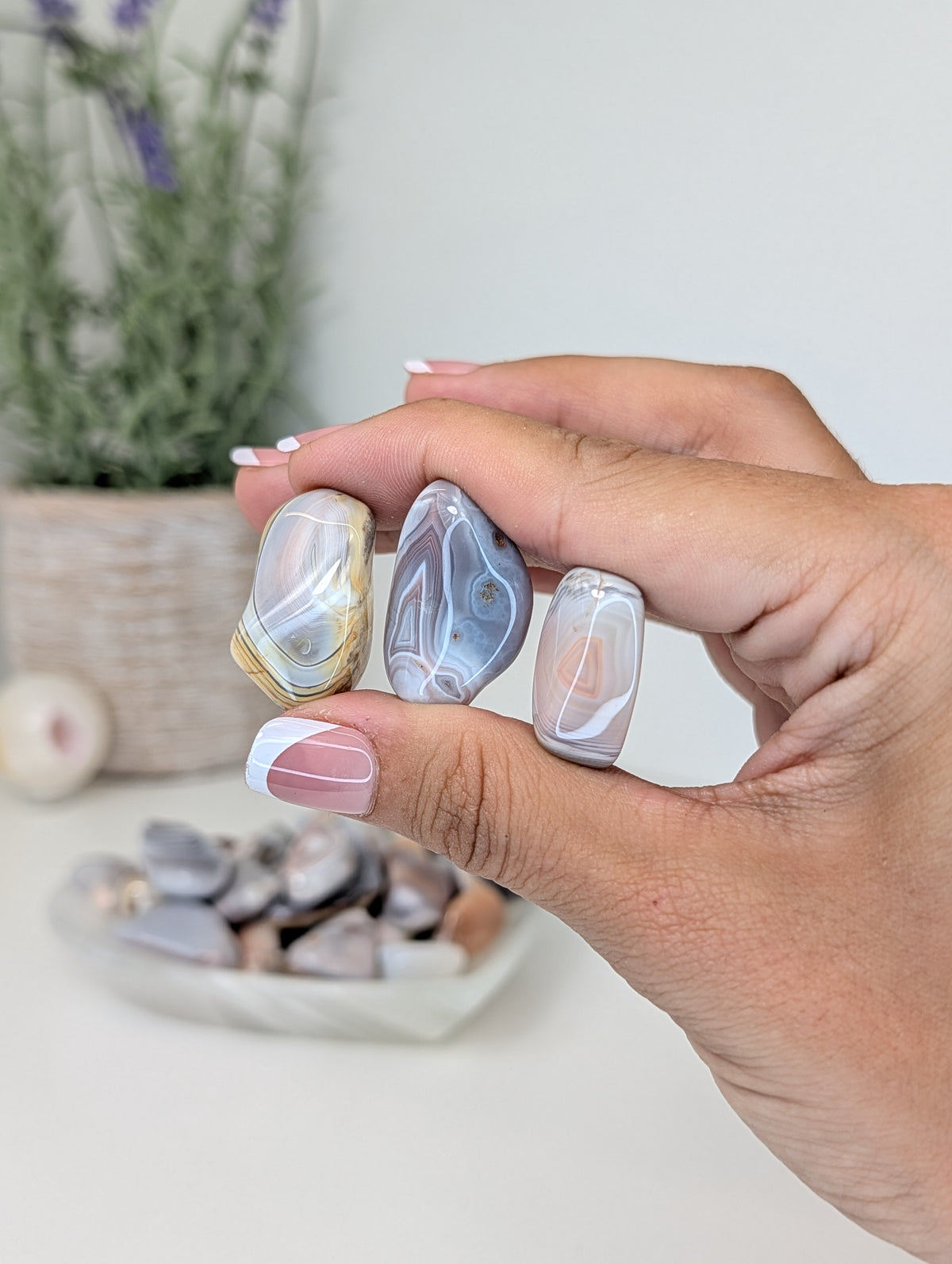 Pink Botswana Agate Freeform Tumble Scoop