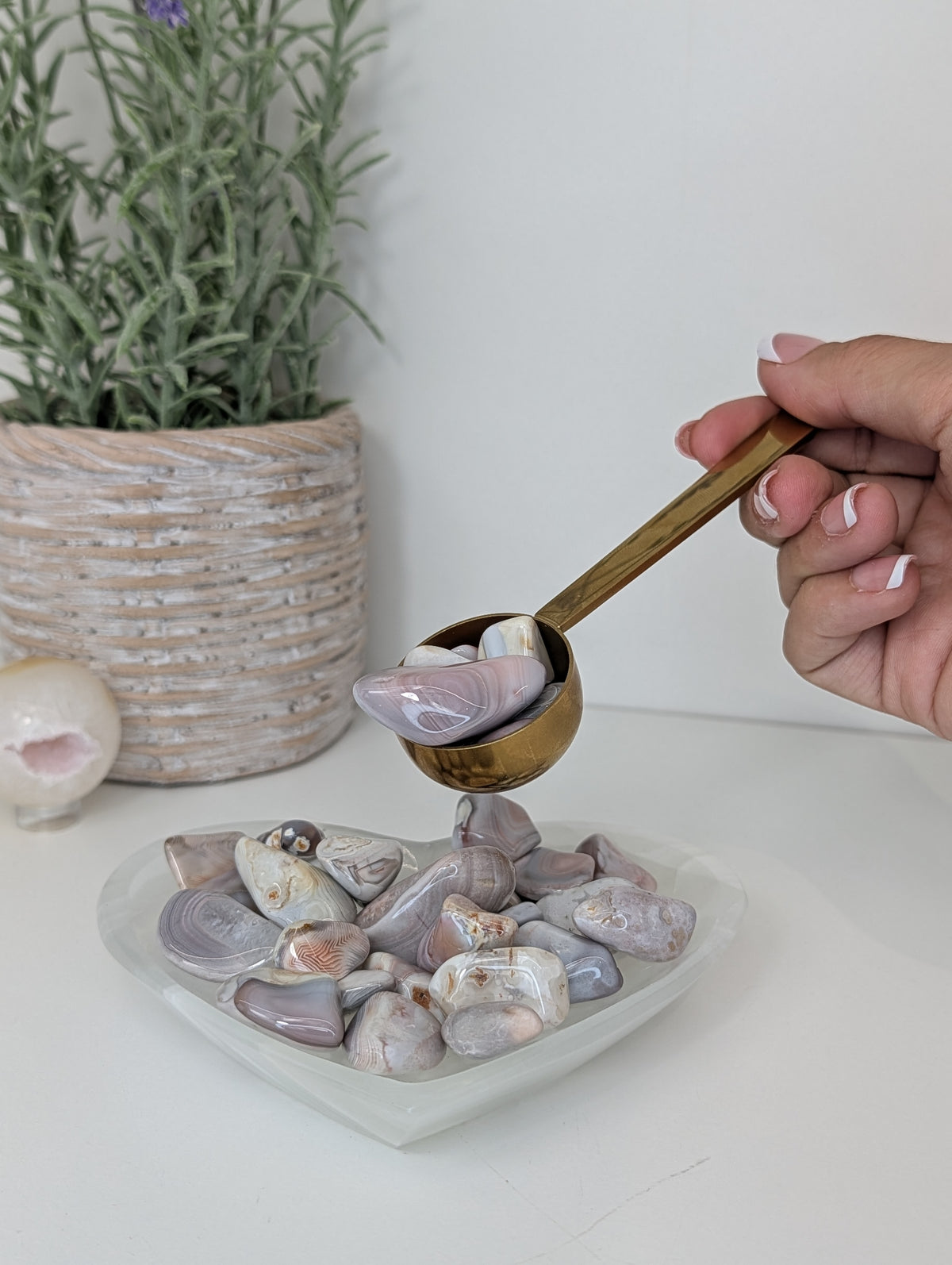 Pink Botswana Agate Freeform Tumble Scoop