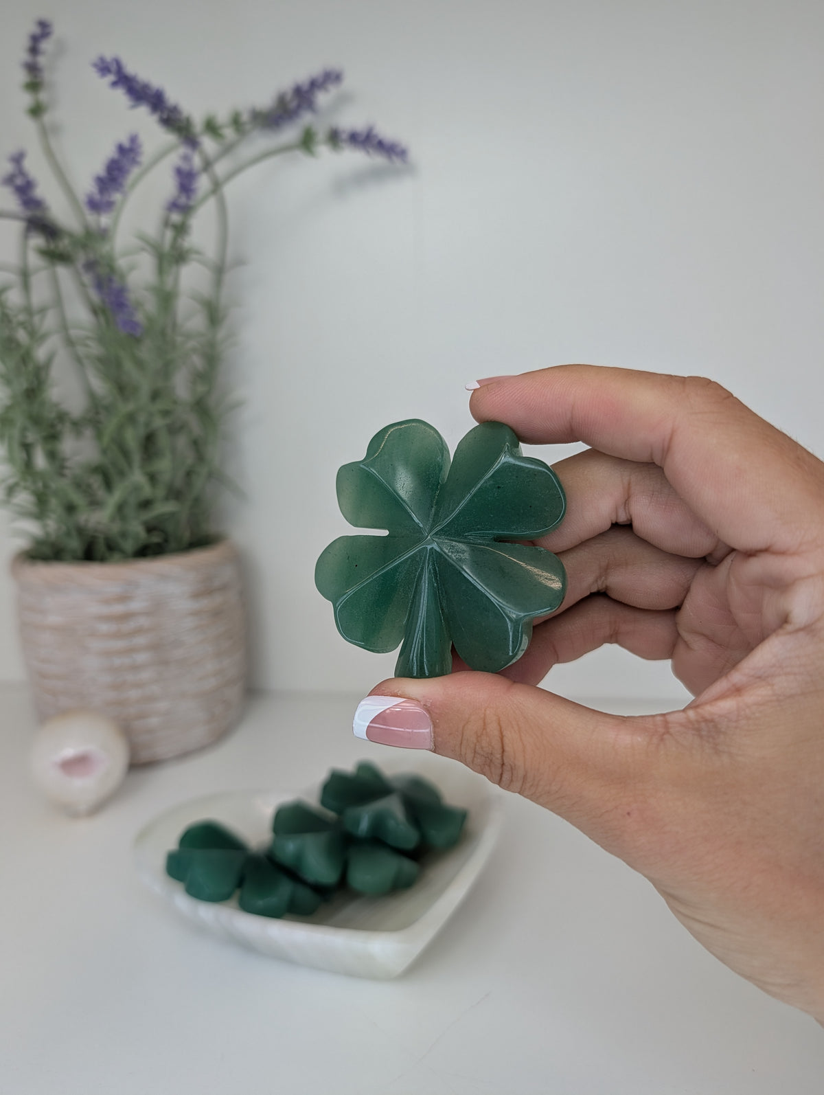 Intuitively Chosen Brazilian Green Aventurine Clover Carvings