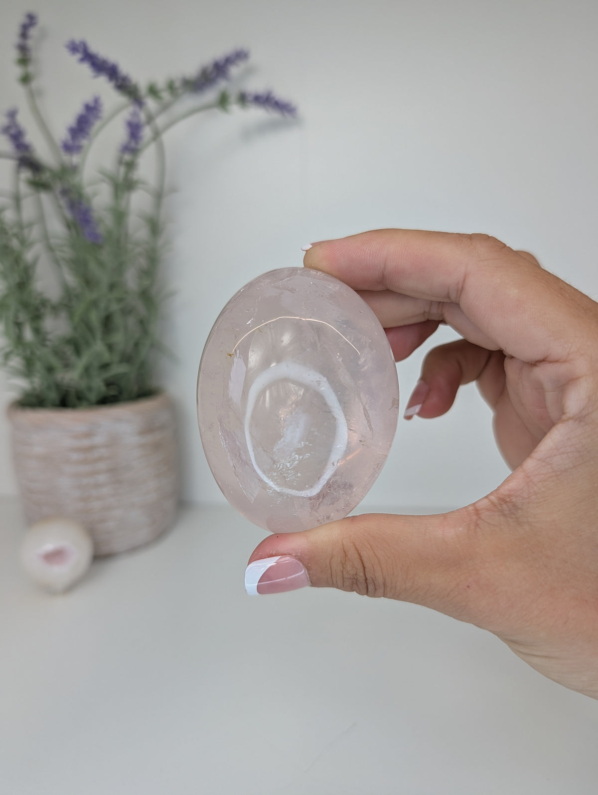 Large Rose Quartz Palm Stones from Mozambique