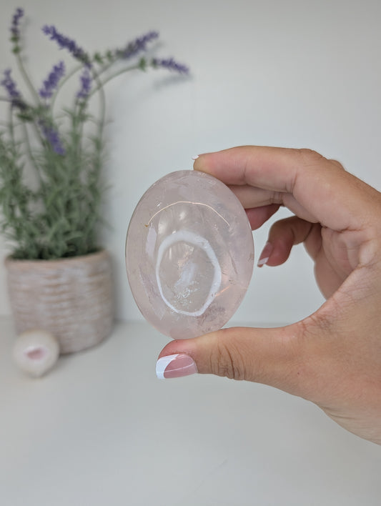 Large Rose Quartz Palm Stones from Mozambique