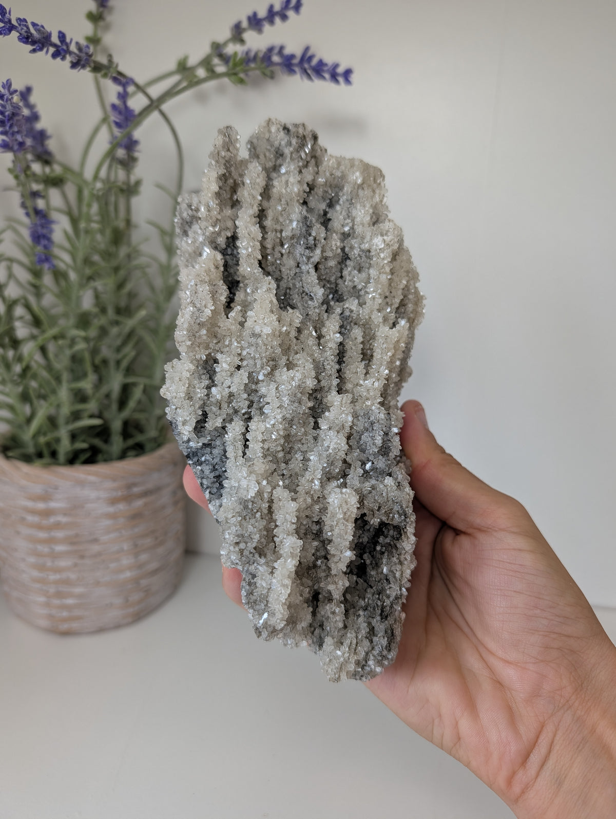 Black Chalcedony with Sugary Stilbite Specimen from Bhopal, India